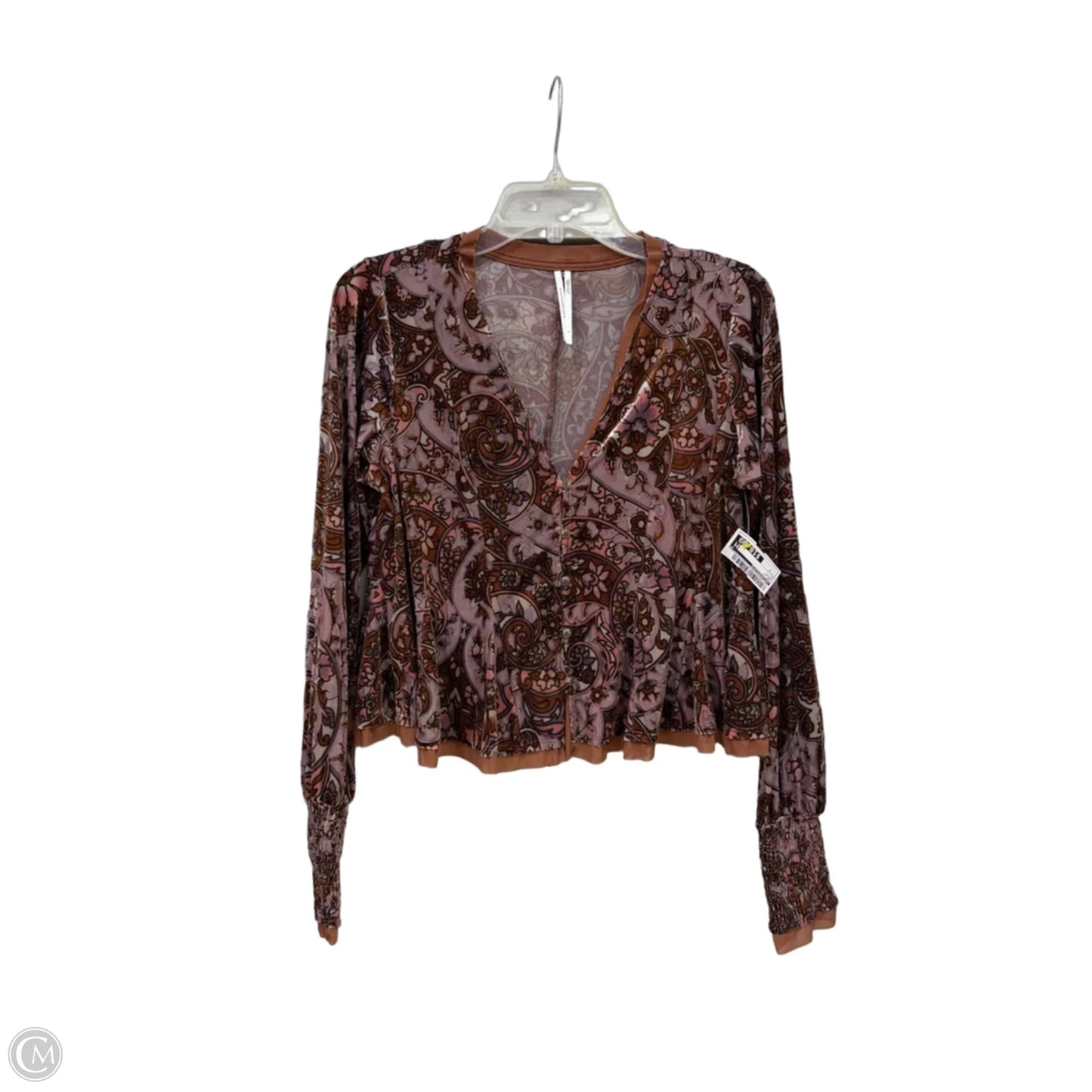 Top Long Sleeve By Anthropologie In Brown, Size: S