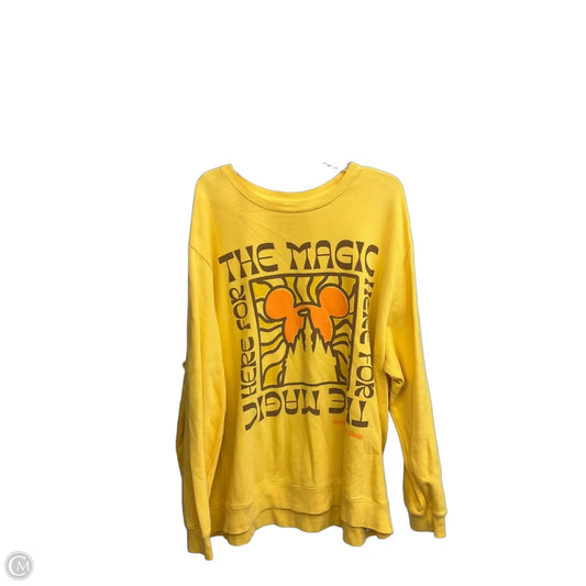 Sweatshirt Crewneck By Disney In Yellow, Size: Xxl