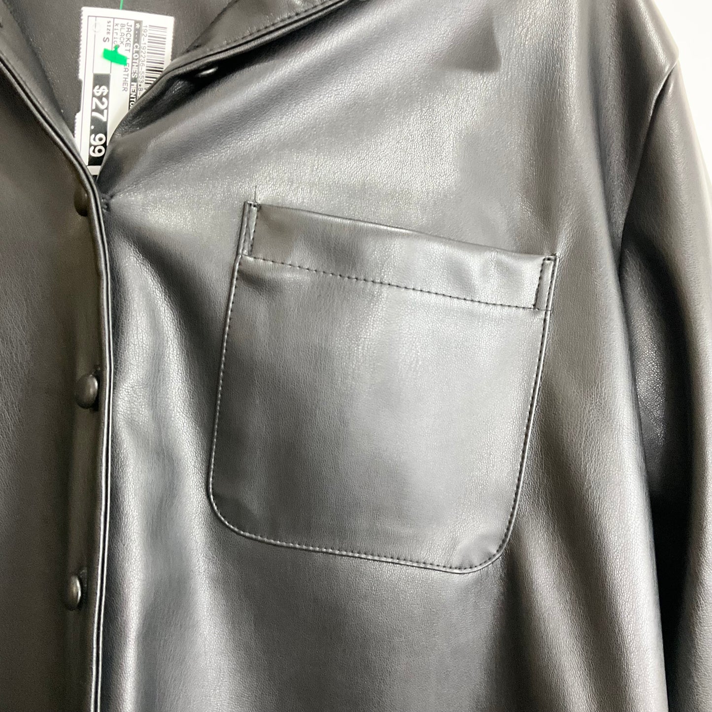 Jacket Leather By Clothes Mentor In Black, Size: S