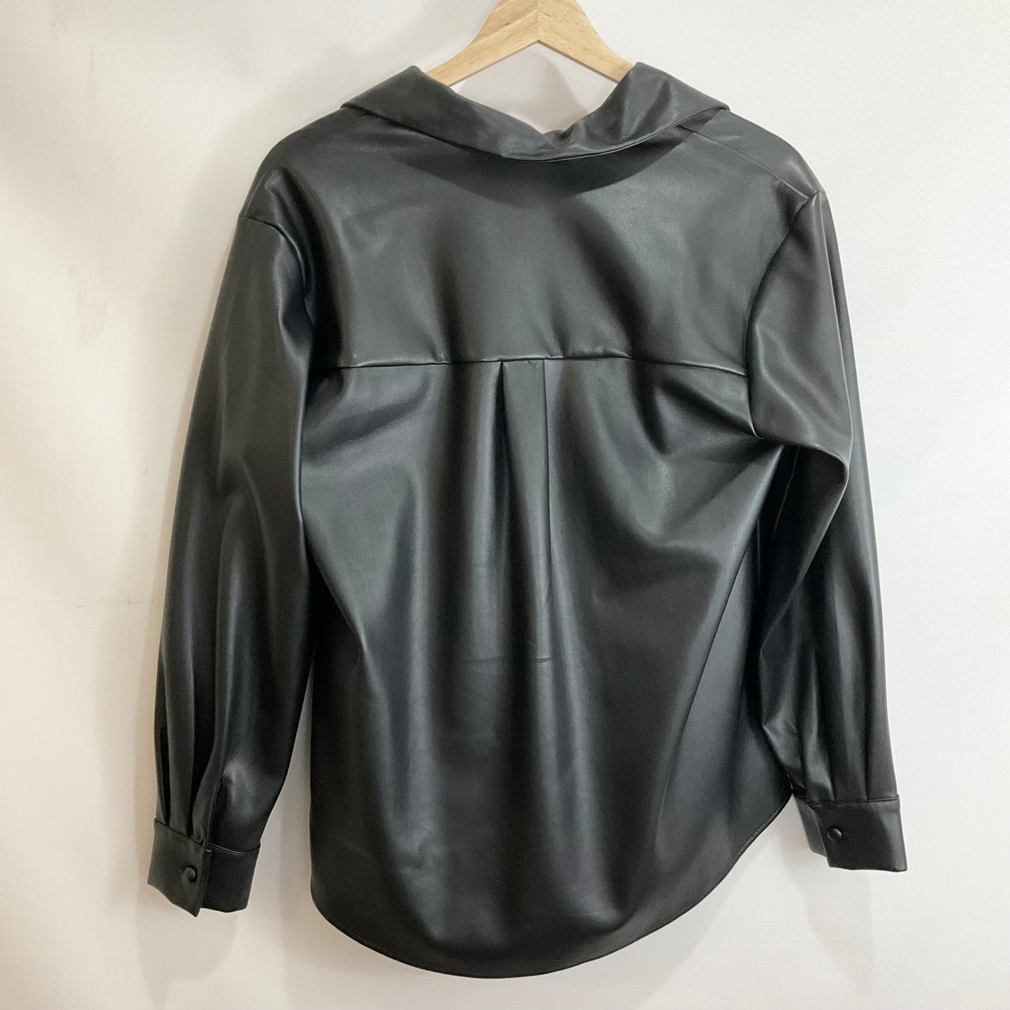 Jacket Leather By Clothes Mentor In Black, Size: S