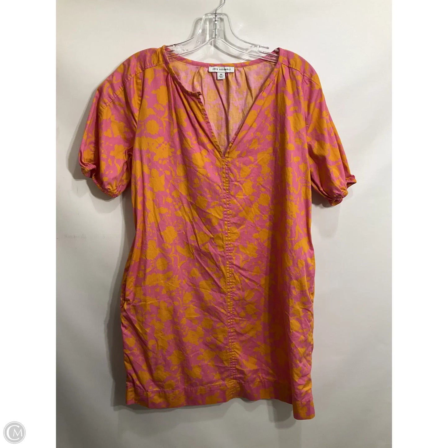 Top Short Sleeve By Free Assembly In Orange & Pink, Size: Xs