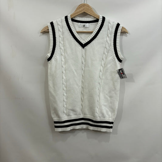 Vest Sweater By Clothes Mentor In White, Size: L