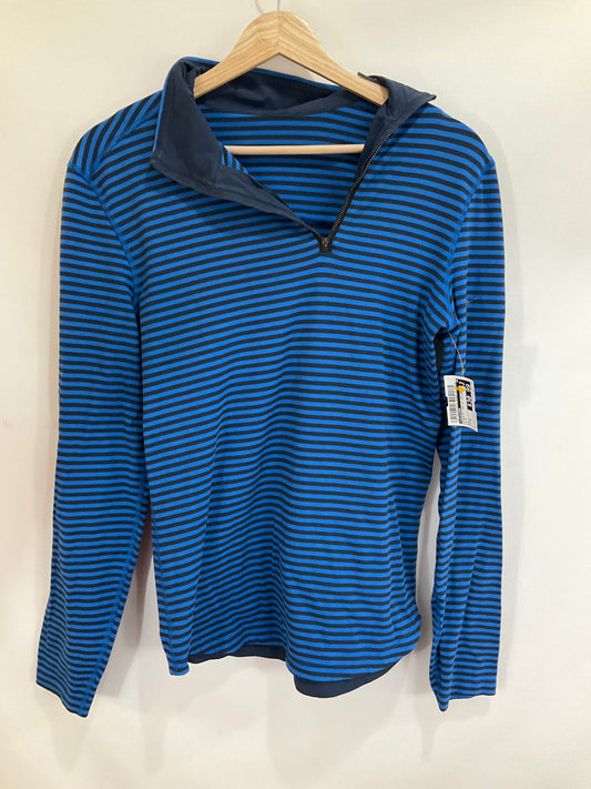 Athletic Top Long Sleeve Collar By Lululemon In Blue, Size: 2