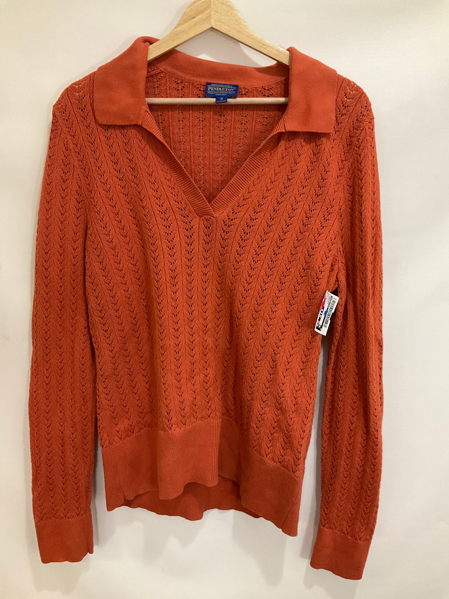 Sweater By Pendleton In Orange, Size: M