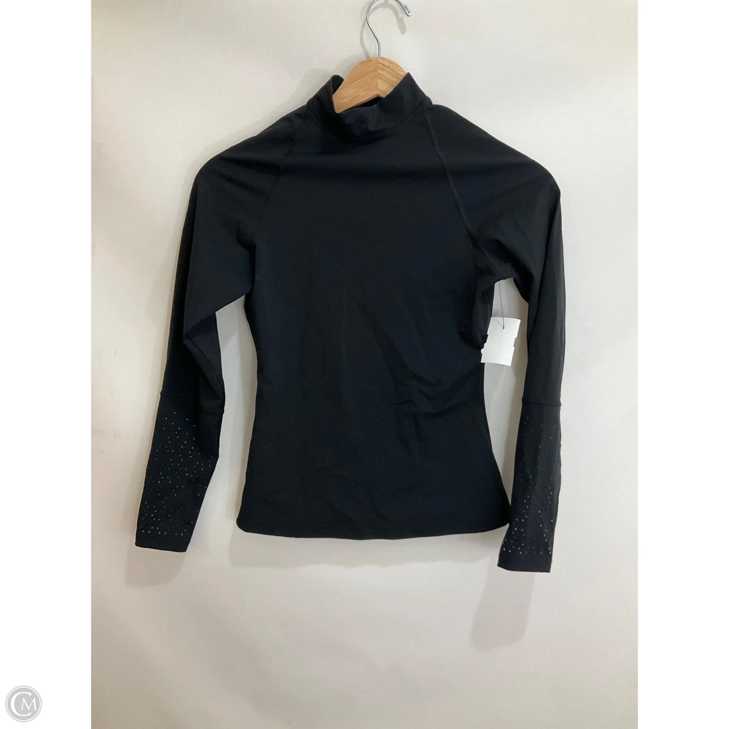 Athletic Top Long Sleeve Collar By Lululemon In Black, Size: 4