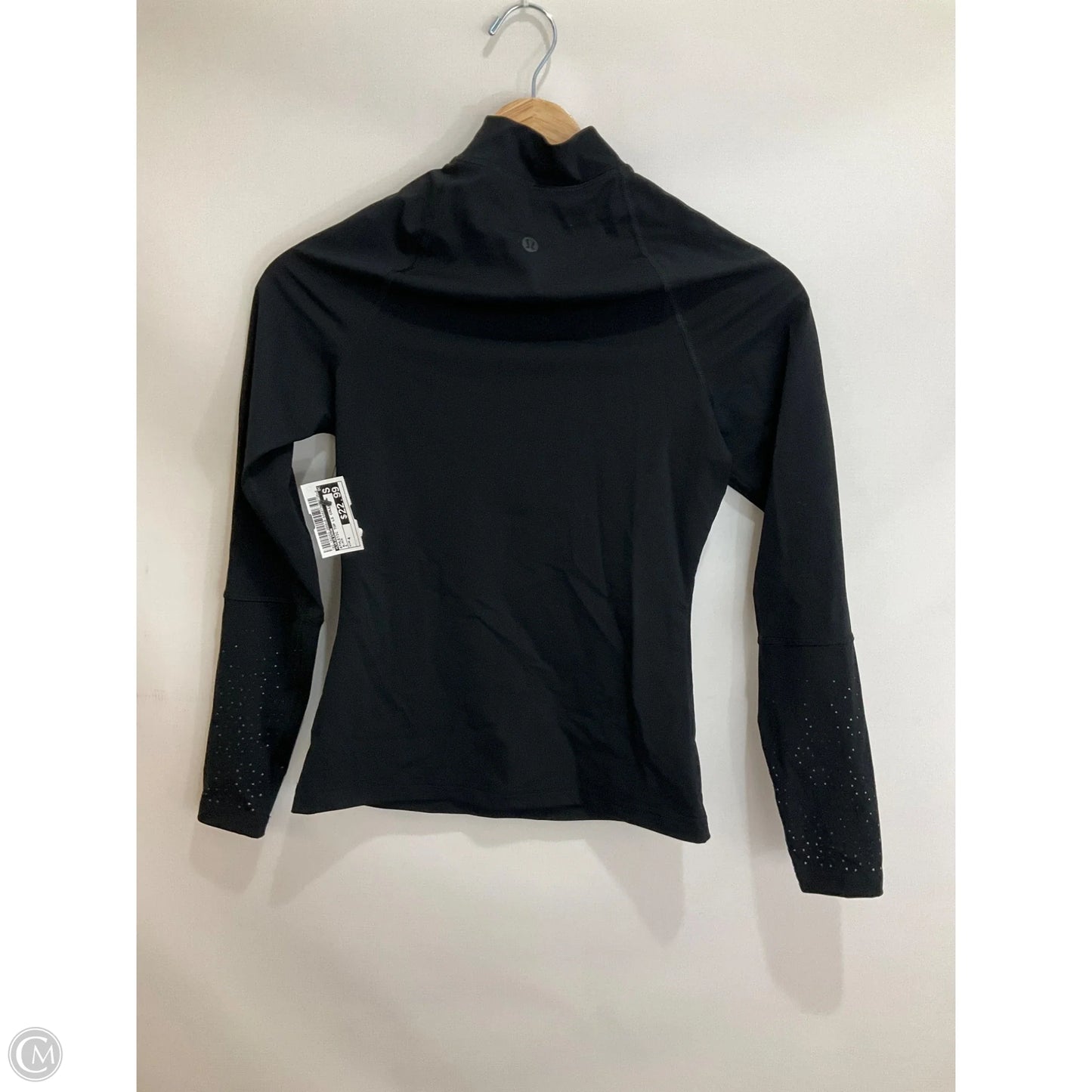 Athletic Top Long Sleeve Collar By Lululemon In Black, Size: 4