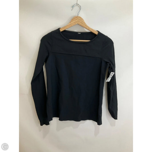 Athletic Top Long Sleeve Collar By Lululemon In Black, Size: 6