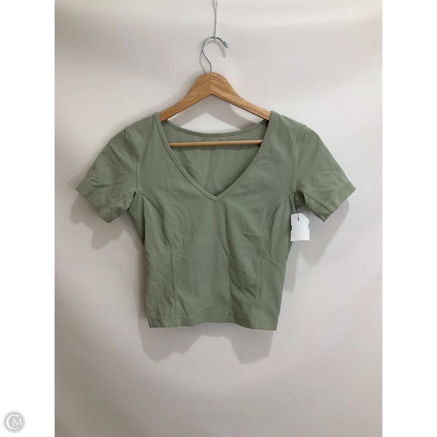 Athletic Top Short Sleeve By Lululemon In Green, Size: 4