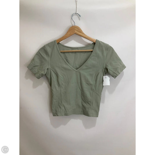 Athletic Top Short Sleeve By Lululemon In Green, Size: 4