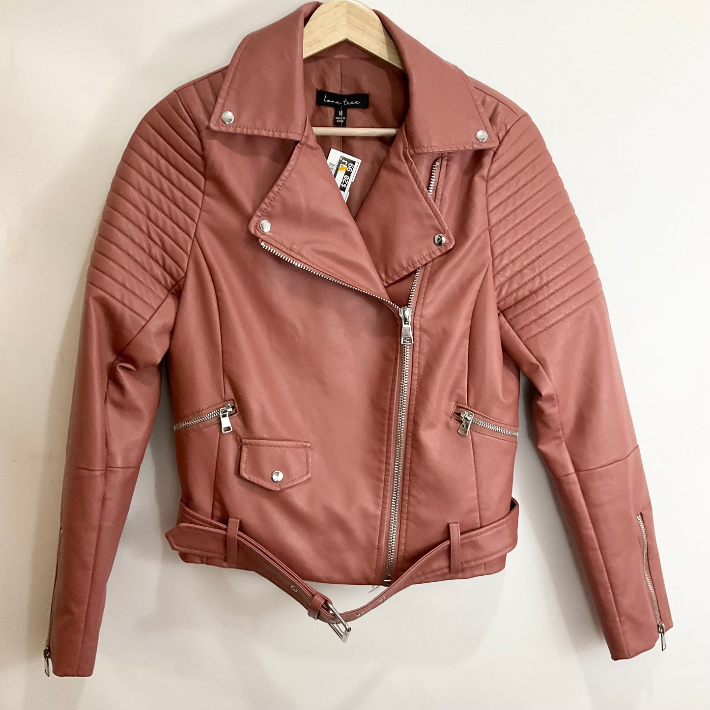 Jacket Moto By Love Tree In Pink, Size: M