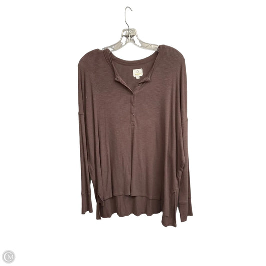 Top Long Sleeve By Offline By Aerie In Brown, Size: M