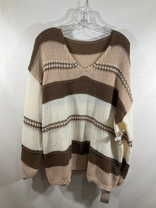 Sweater By Clothes Mentor In Brown, Size: 2x