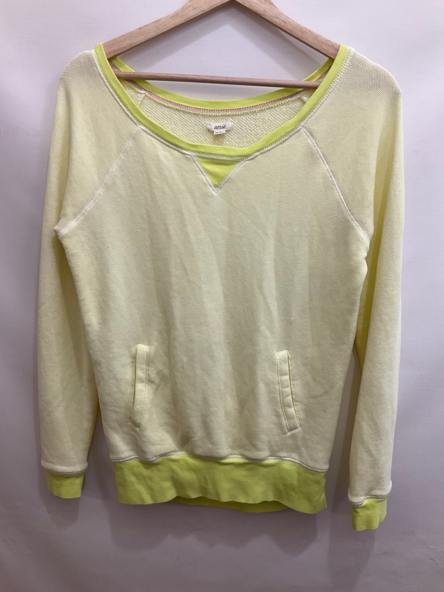 Sweatshirt Crewneck By Aerie In Yellow, Size: S