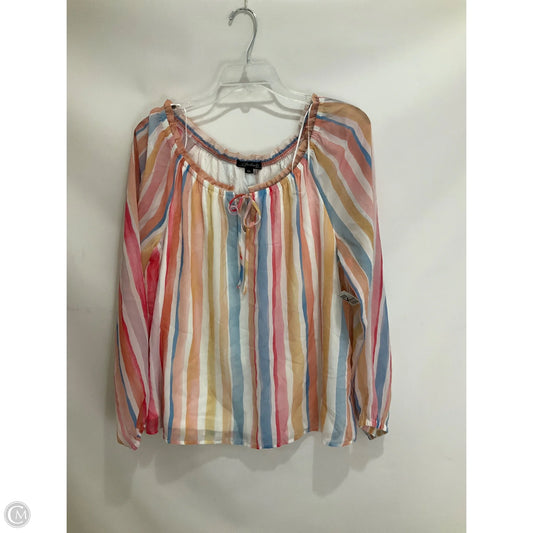 Top Long Sleeve By Charles By Charles David In Striped Pattern, Size: L
