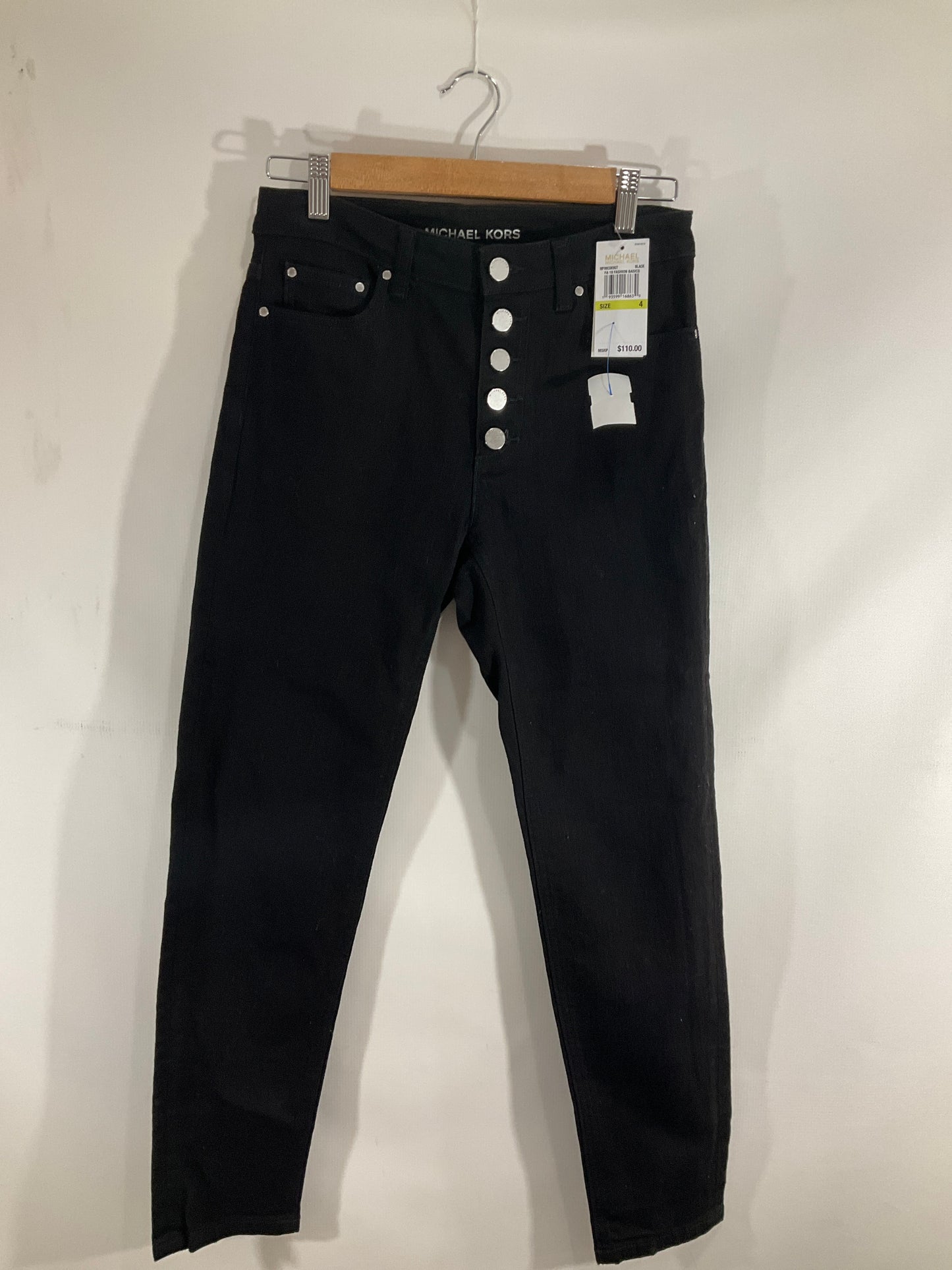 Jeans Straight By Michael Kors In Black, Size: S