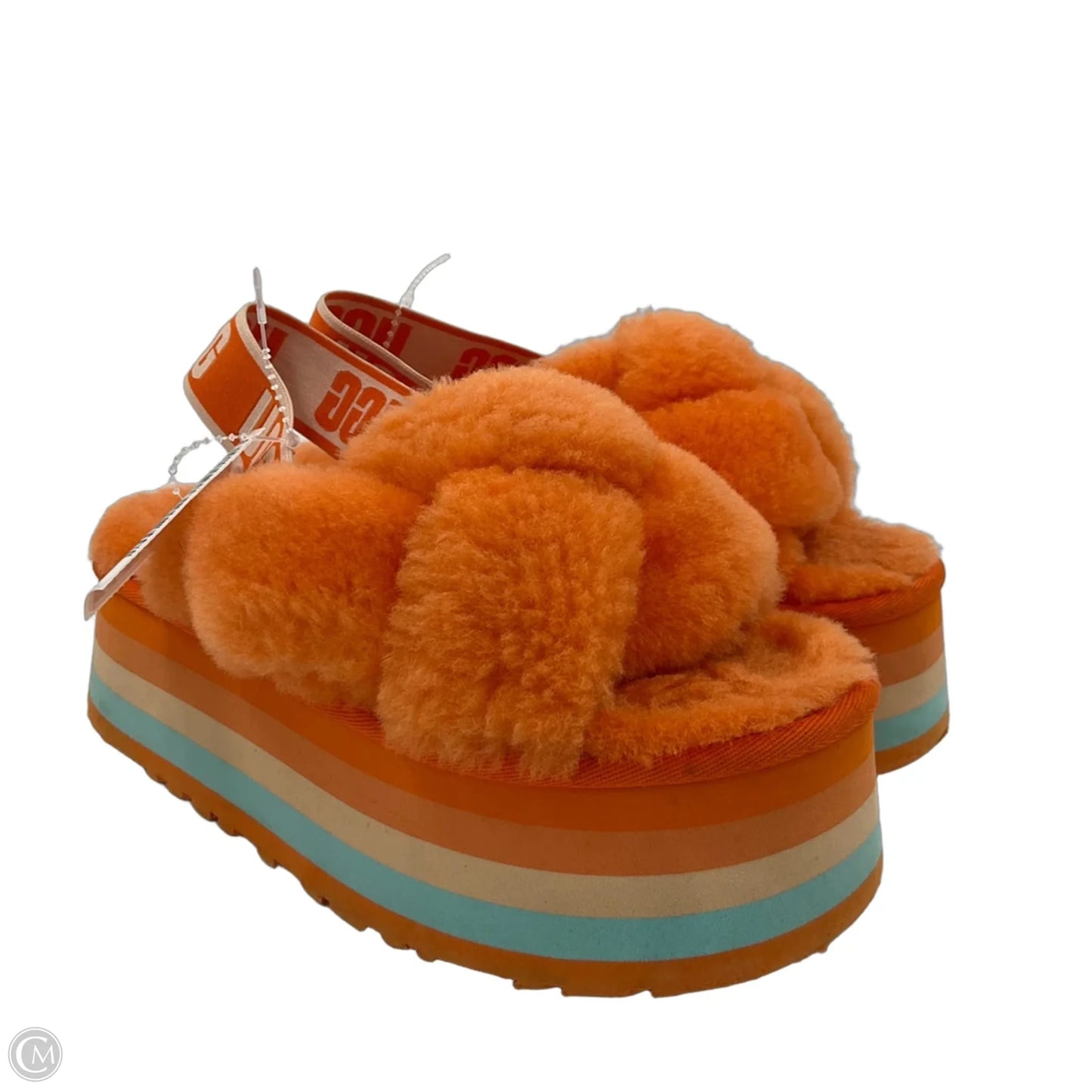 Sandals Designer By Ugg In Orange, Size: 6