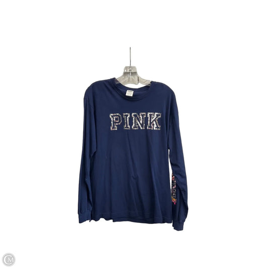 Top Long Sleeve By Pink In Navy, Size: M