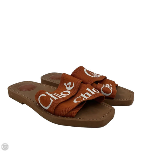 Sandals Luxury Designer By Chloe In Brown, Size: 6