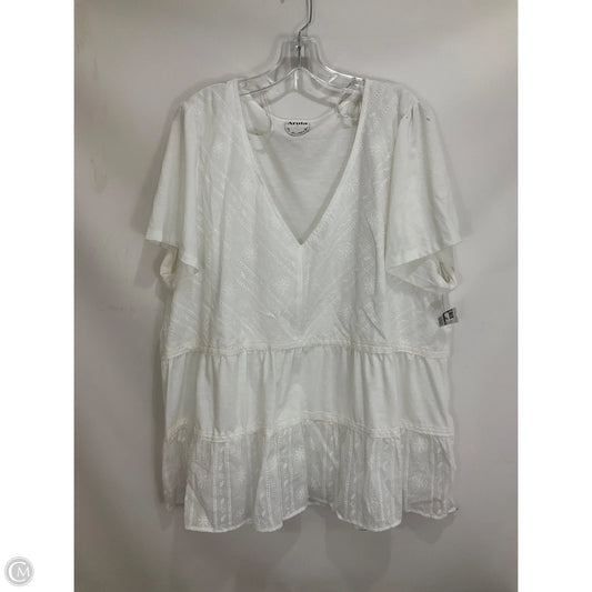 Top Short Sleeve By Cmc In White, Size: 2x