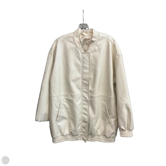 Jacket Leather By Anthropologie In Cream, Size: M