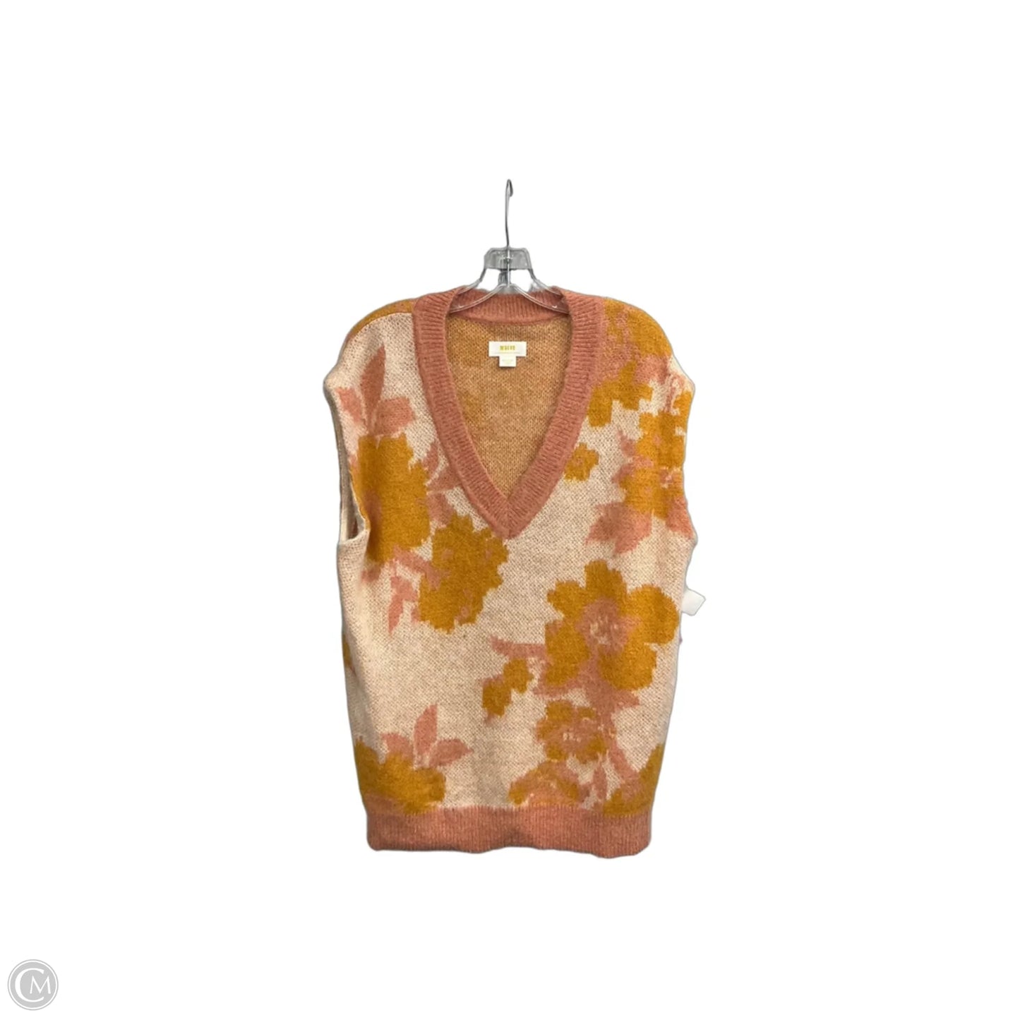 Vest Sweater By Anthropologie In Floral Print, Size: M