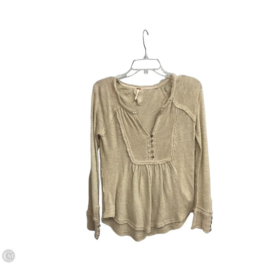 Top Long Sleeve By Free People In Tan, Size: S