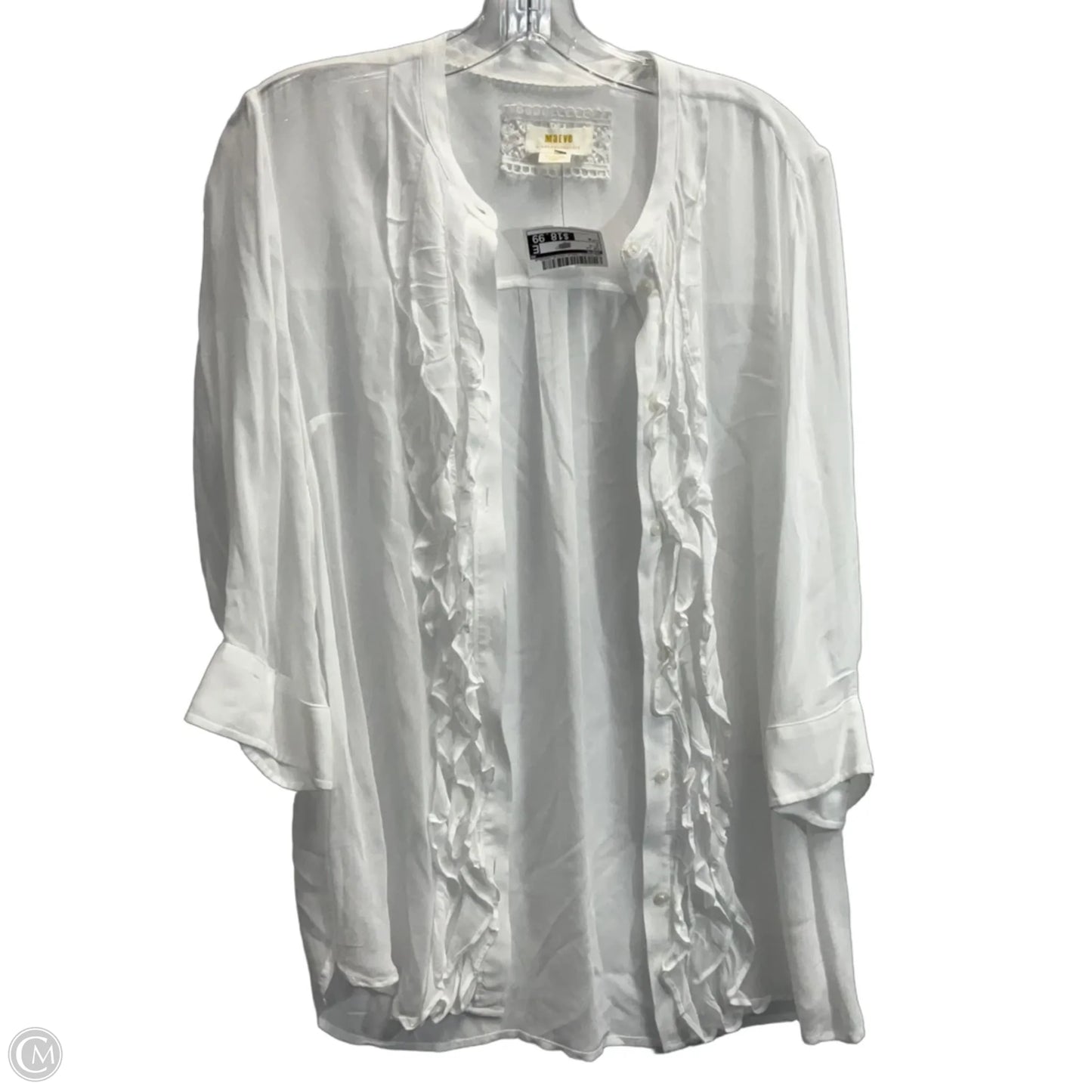 Top Long Sleeve By Maeve In White, Size: M