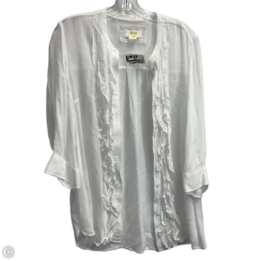 Top Long Sleeve By Maeve In White, Size: M