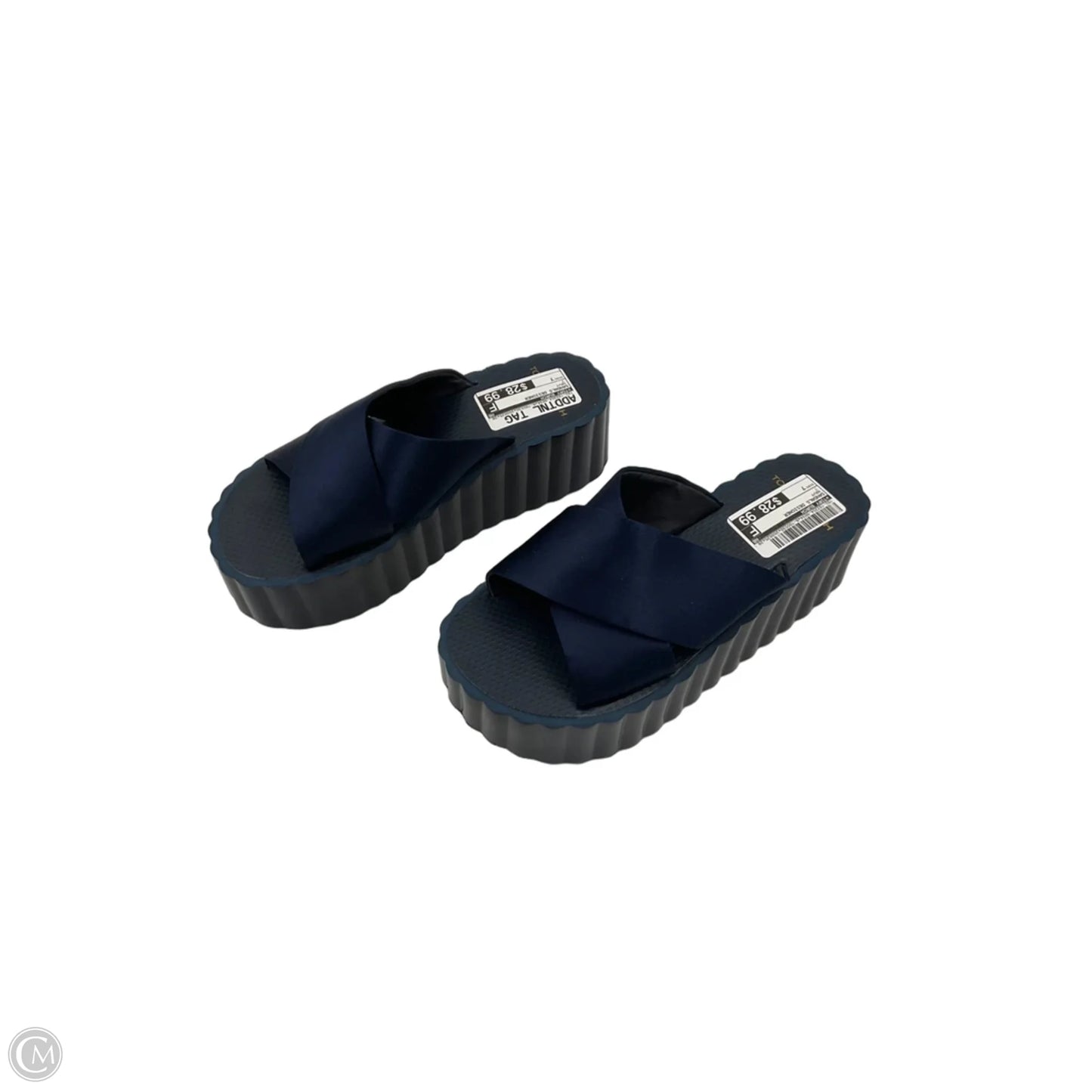 Sandals Designer By Tory Burch In Navy, Size: 7