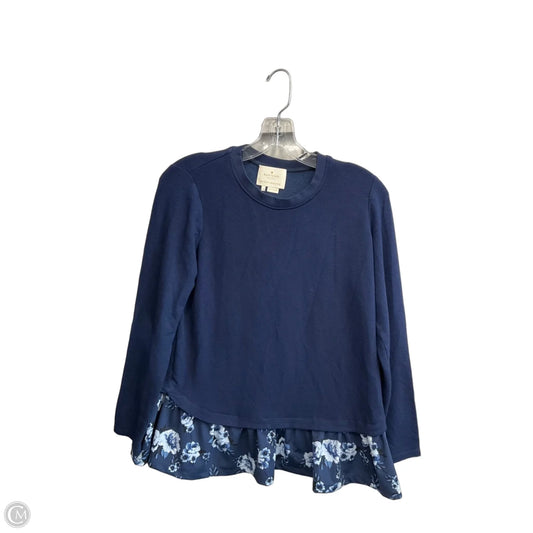 Top Long Sleeve Designer By Kate Spade In Navy, Size: S