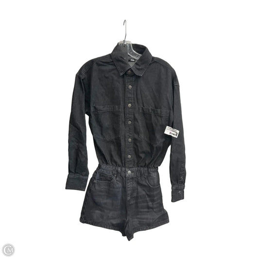 Romper By Fashion Nova In Black Denim, Size: Xs