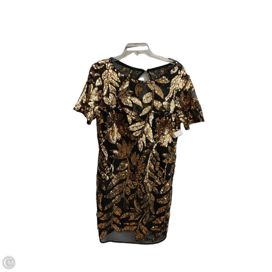 Dress Casual Midi By Anthropologie In Black & Gold, Size: Xs