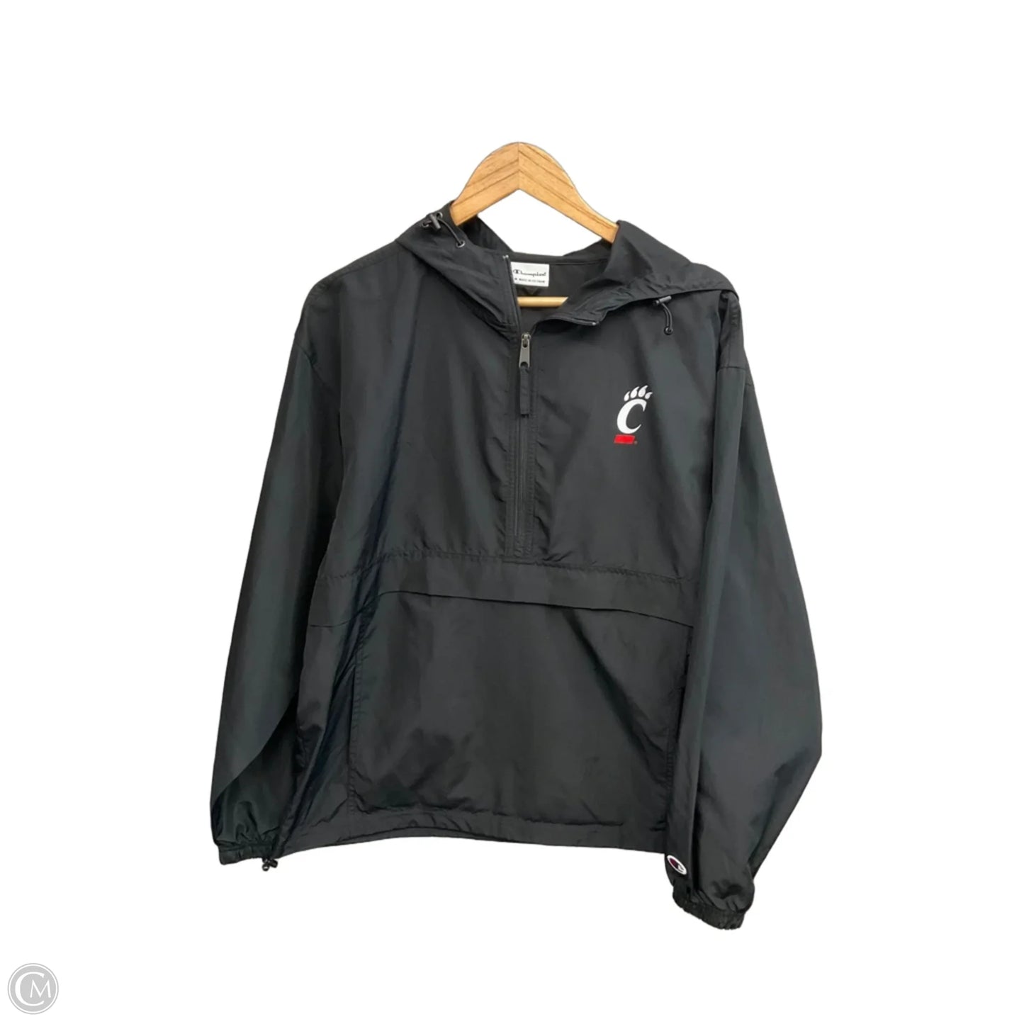 Jacket Windbreaker By Champion In Black, Size: M