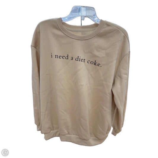 Sweatshirt Crewneck By Clothes Mentor In Tan, Size: Xl