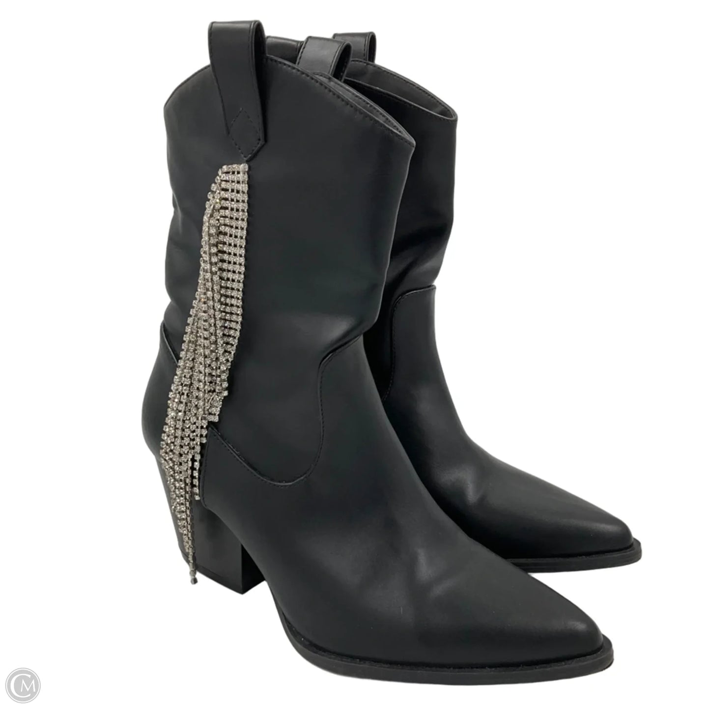 Boots Ankle Heels By Qupid In Black, Size: 5