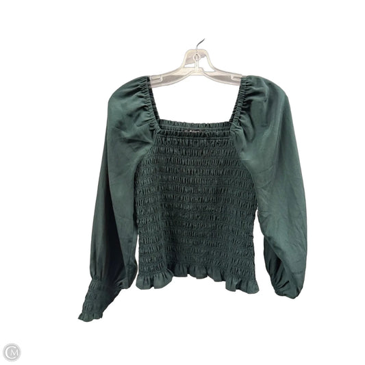Top Long Sleeve By Madewell In Green, Size: Xs