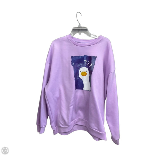 Sweatshirt Crewneck By Shein In Purple, Size: 4x