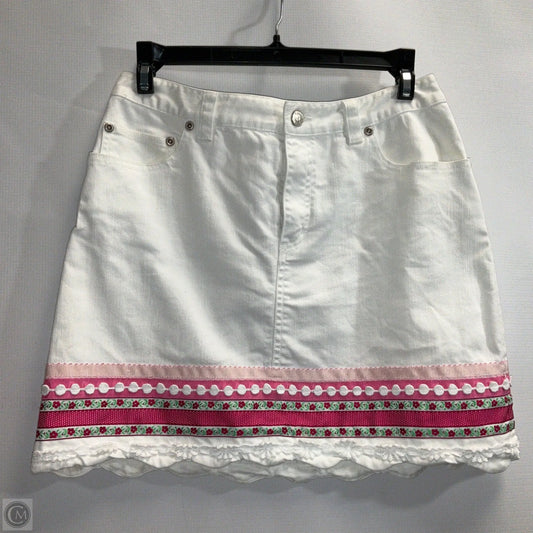 Skirt Mini & Short By Lilly Pulitzer In White Denim, Size: 0