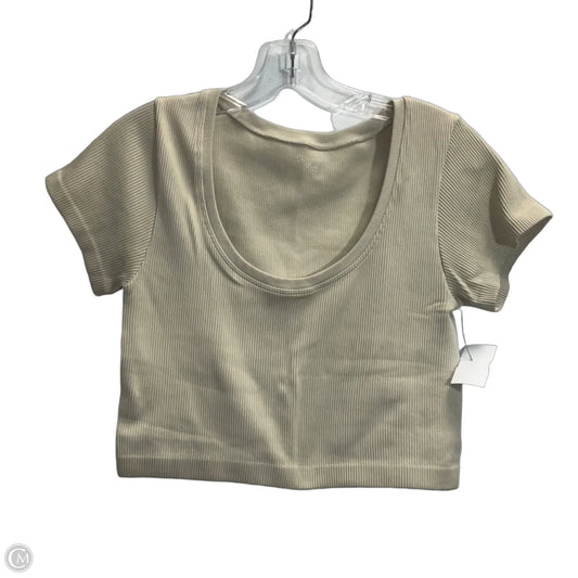Top Short Sleeve By Offline By Aerie In Cream & Green, Size: Xl