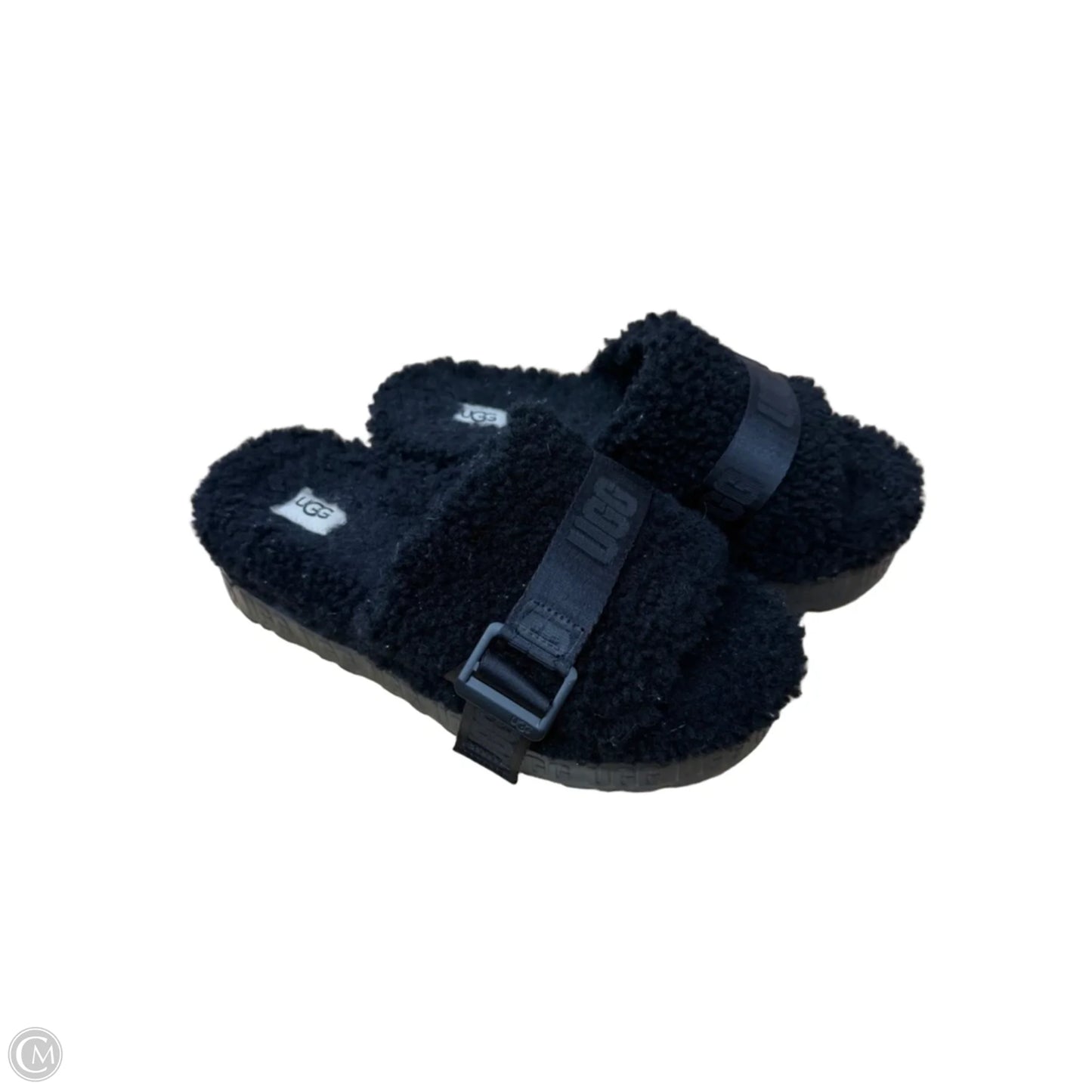 Slippers Designer By Ugg In Black, Size: 8