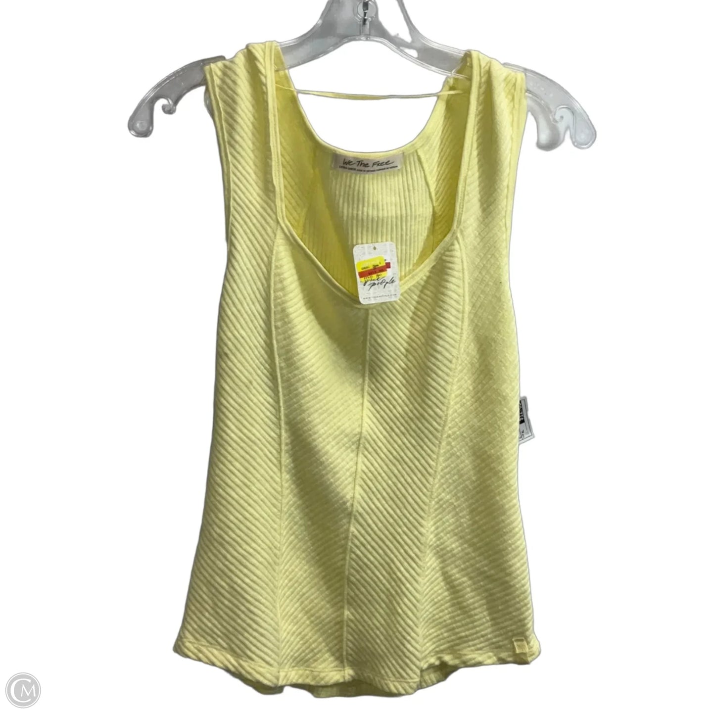 Top Short Sleeve By Free People In Yellow, Size: Xl