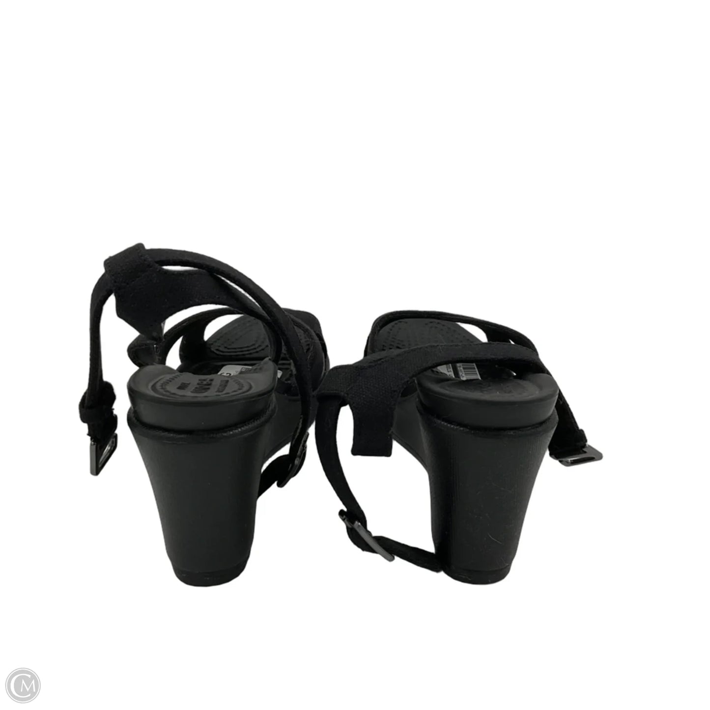 Shoes Heels Wedge By Crocs In Black, Size: 5