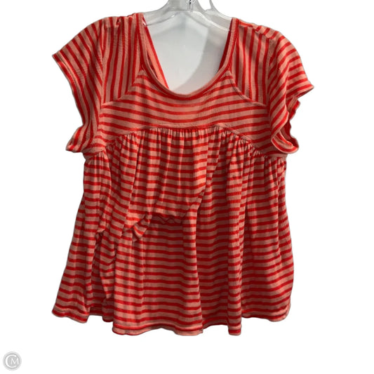 Top Short Sleeve By Free People In Orange, Size: L