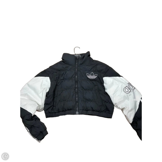 Jacket Puffer & Quilted By Adidas In Black & White, Size: L