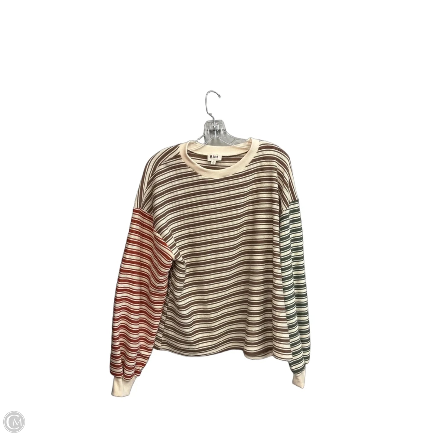 Sweatshirt Crewneck By Bibi In Striped Pattern, Size: M