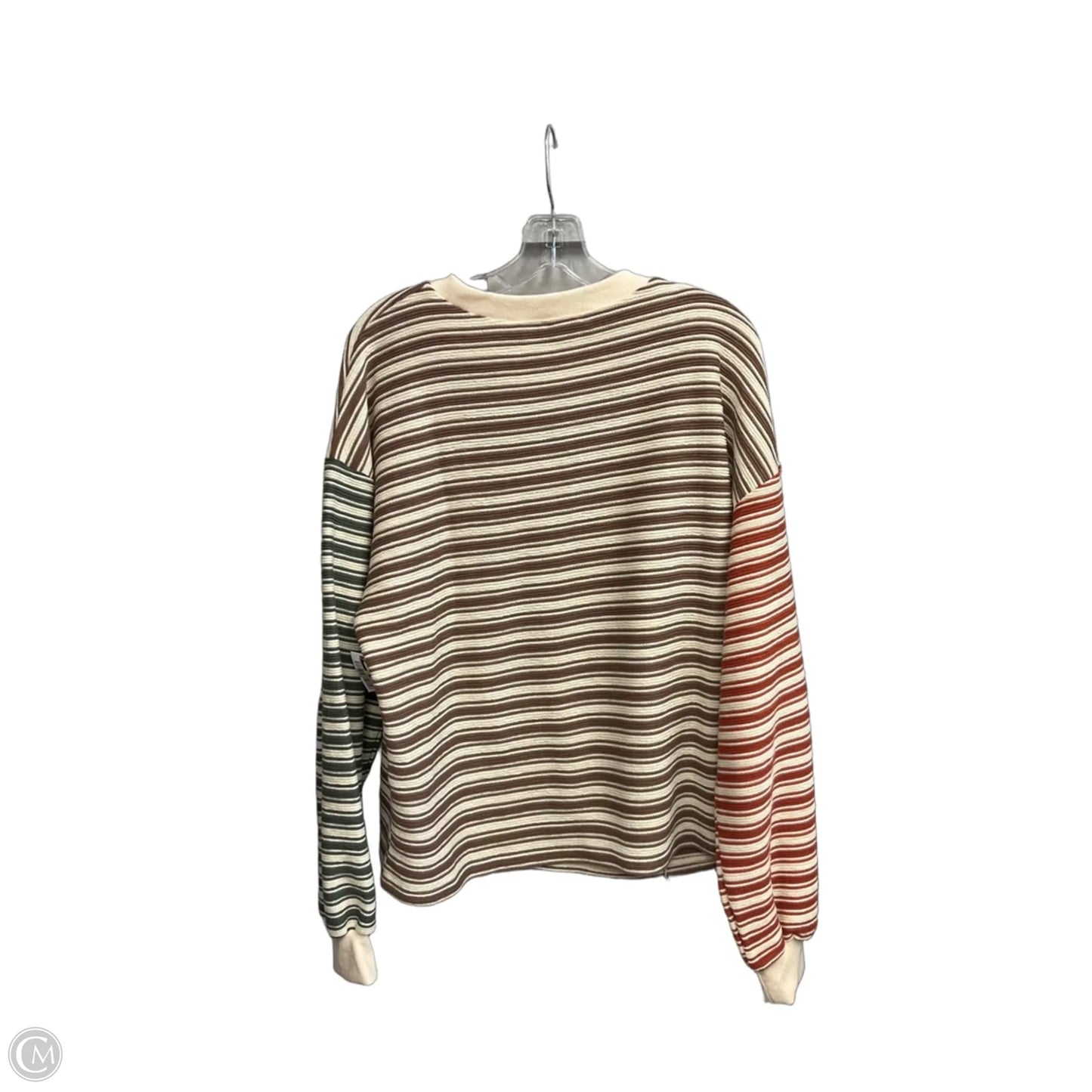 Sweatshirt Crewneck By Bibi In Striped Pattern, Size: M