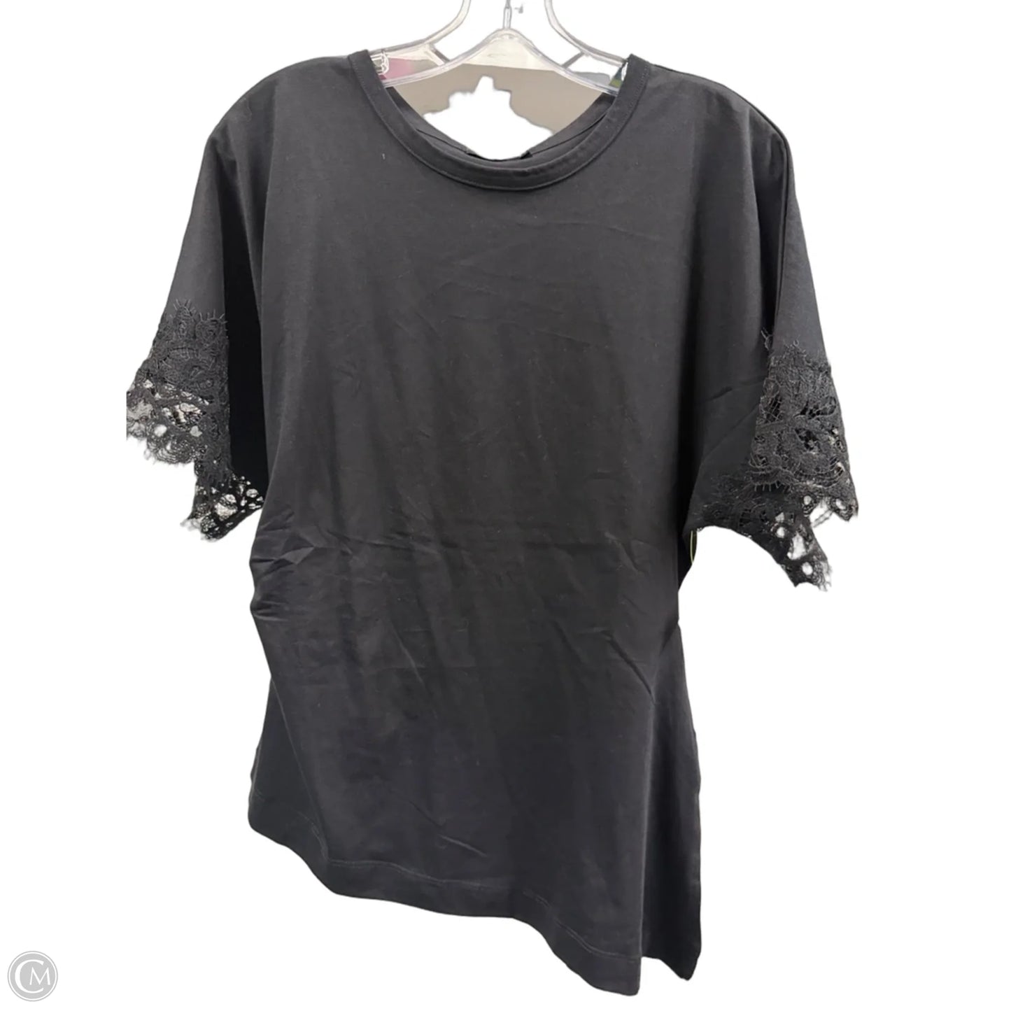 Top Short Sleeve Basic By Zara In Black, Size: L