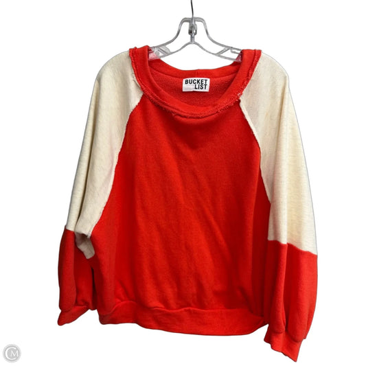 Sweatshirt Crewneck By Bucketlist In Orange, Size: M