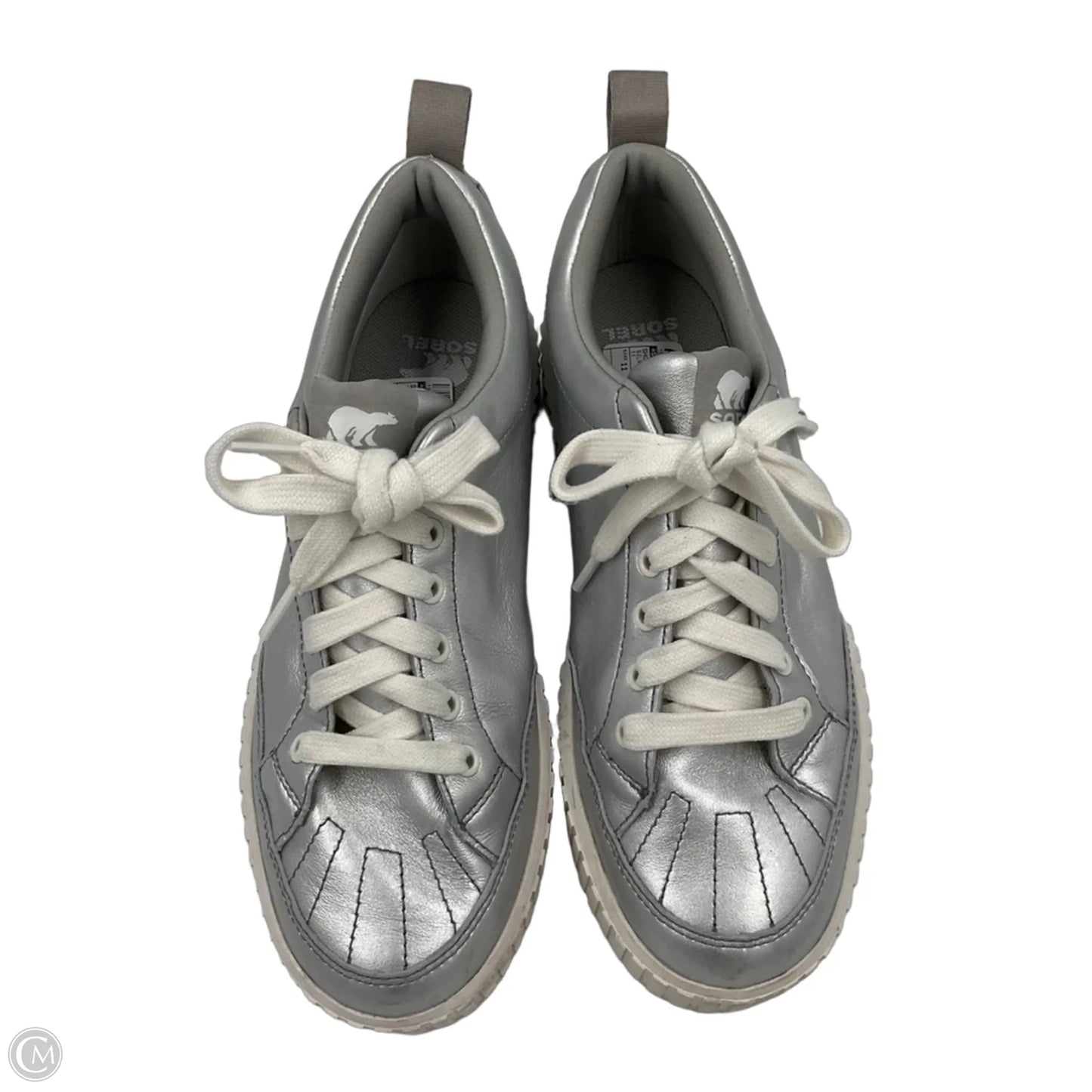 Shoes Sneakers By Sorel In Silver, Size: 11