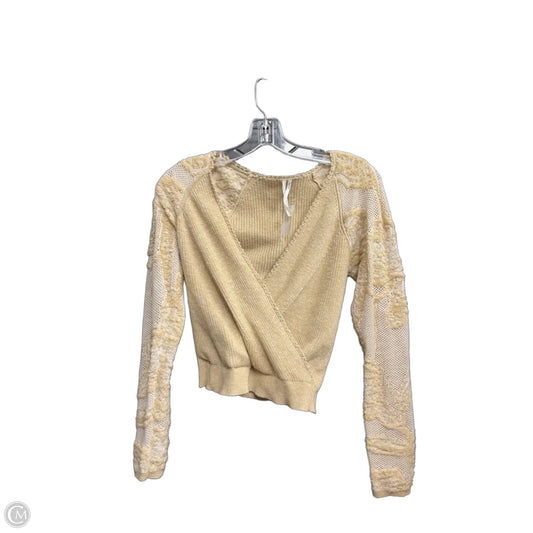 Top Long Sleeve By Anthropologie In Beige, Size: S